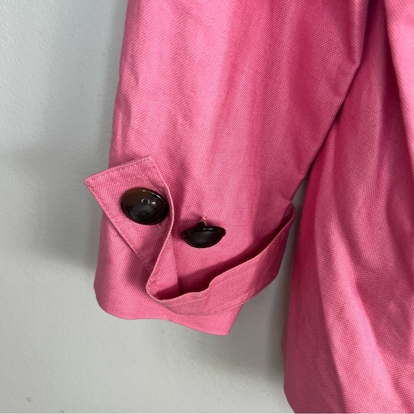 Talbots Linen Blend Blazer Barbie Pink Trapeze Style Women’s Size 14 3/4 Sleeve - Picture 9 of 14